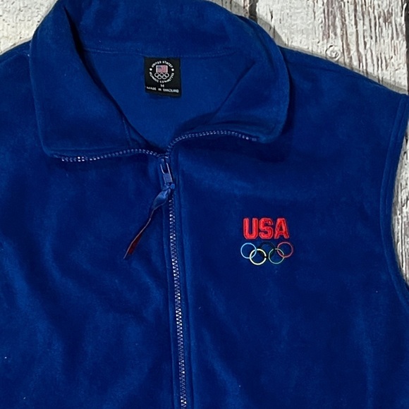 USA Mens Olympics Zip Up Fleece Vest Coat Jacket Outdoor Sports - Picture 4 of 5